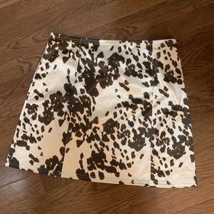 URBAN OUTFITTERS Cow Print Satin Mini Skirt